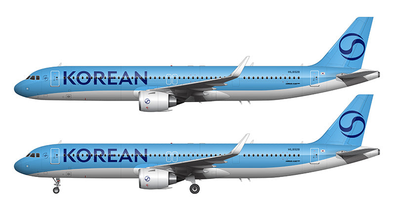 Korean Air Airbus A321-251NX Illustration (2025 Livery)