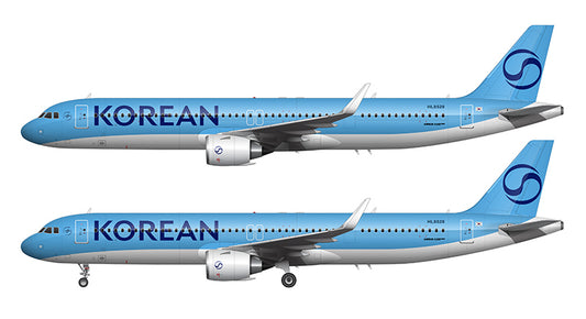 Korean Air Airbus A321-251NX Illustration (2025 Livery)