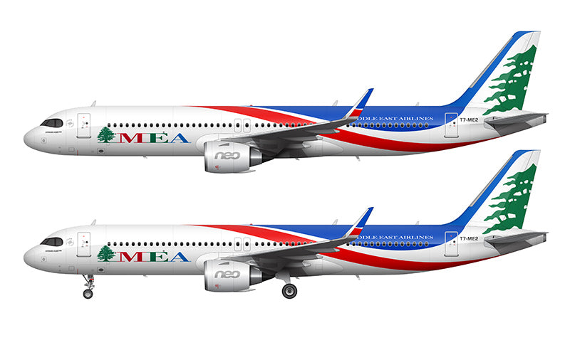 Middle Eastern Airlines (MEA) Airbus A321-271NX Illustration
