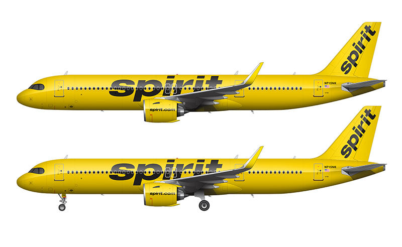Spirit Airlines Airbus A321-271NX Illustration
