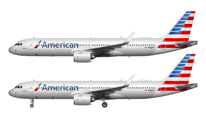 American Airlines Airbus A321XLR Illustration