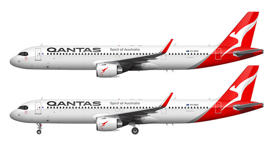 Qantas Airbus A321-251NXLR Illustration