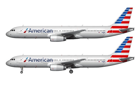 American Airlines Airbus A321 Illustration