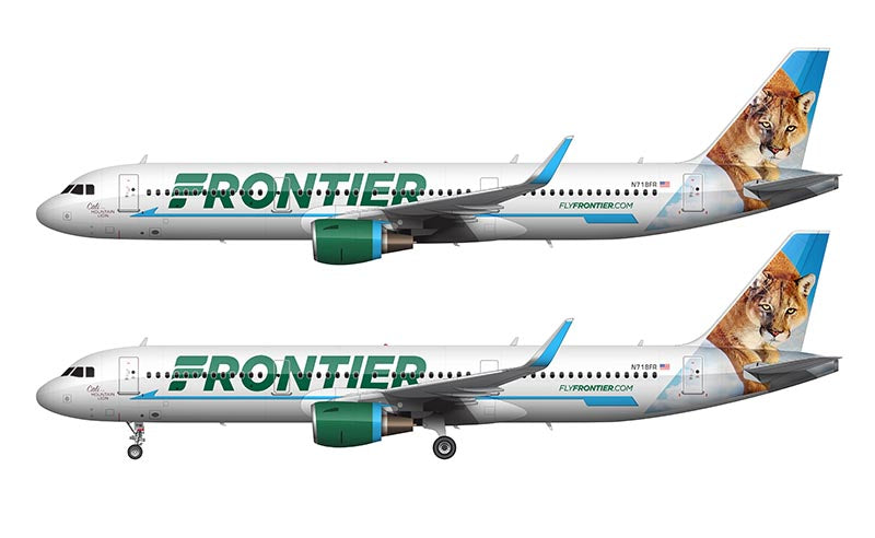Frontier Airlines Airbus A321-211 Illustration (Cali The Mountain Lion Livery)
