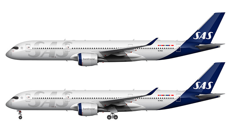Scandinavian Airlines (SAS) Airbus A350-900 Illustration
