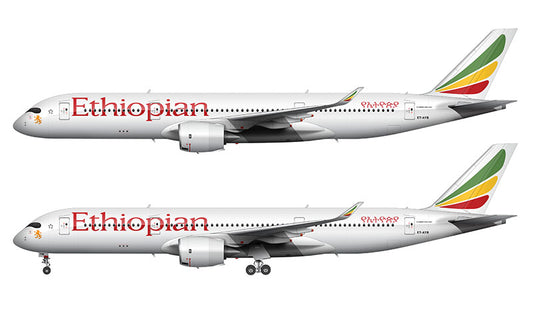 Ethiopian Airlines Airbus A350-941 Illustration