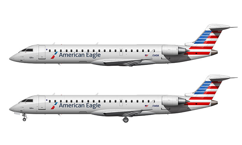 American Eagle Bombardier CRJ-700 Illustration