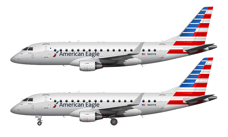 American Eagle Embraer 170 Illustration