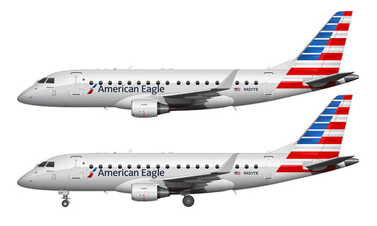 American Eagle Embraer 170 Illustration