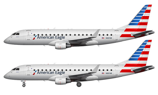 American Eagle Embraer 175 Illustration