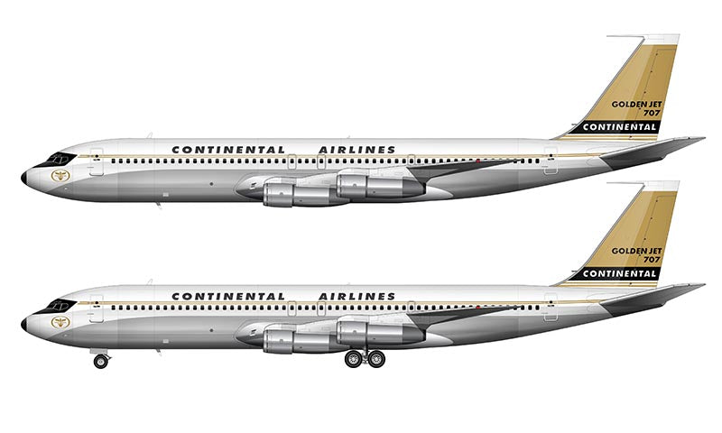 Continental Airlines Boeing 707-320C Illustration