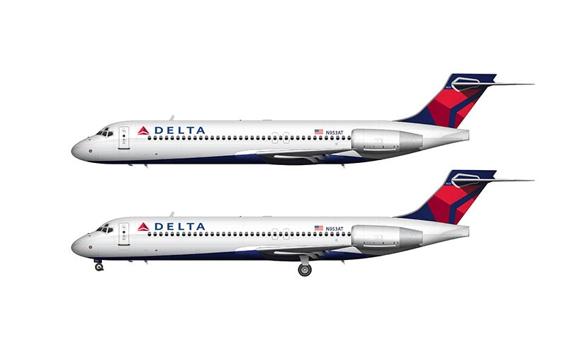 Delta Air Lines Boeing 717-2BD Illustration