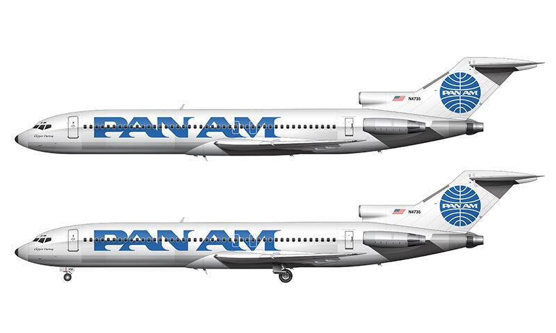 Pan Am Boeing 727-235 Illustration (Billboard Livery - Black Nose)