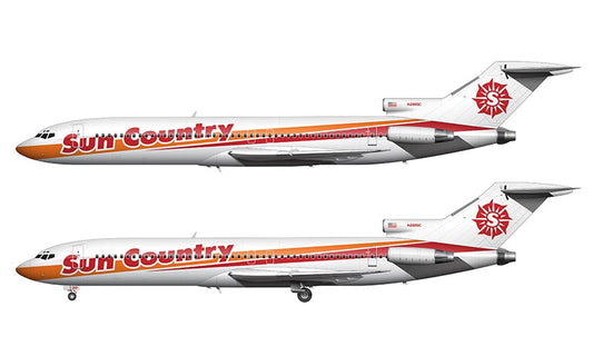 Sun Country Airlines Boeing 727-259/Adv Illustration (1996 Livery)