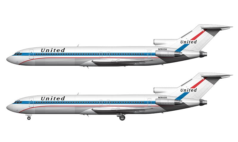 United Airlines Boeing 727-200 Illustration