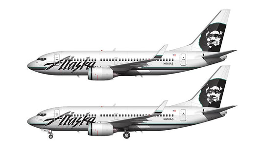 Alaska Airlines Boeing 737-790 Illustration (Icicles Livery)