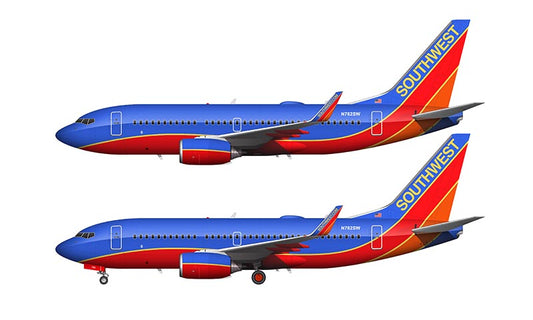 Southwest Airlines Boeing 737-705 Illustration (Canyon Blue Livery)