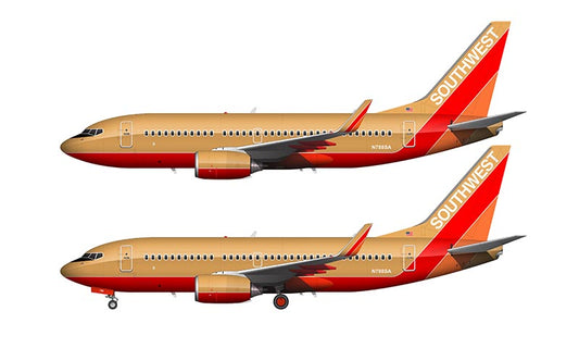 Southwest Airlines Boeing 737-705 Illustration (Desert Gold Livery)