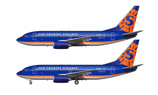 Sun Country Airlines Boeing 737-73V Illustration (Simplified Livery)
