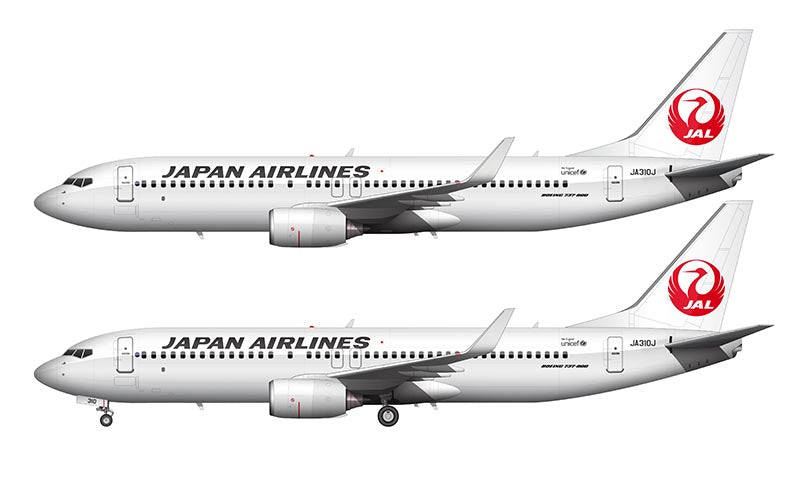 Japan Airlines Boeing 737-846 Illustration (Tsurumaru Livery)