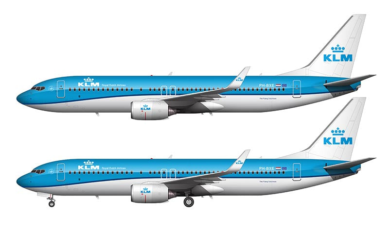 KLM Boeing 737-800 Illustration (Drop Nose Livery)