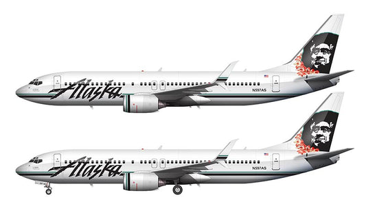 Alaska Airlines Boeing 737-890 Lei Livery Illustration