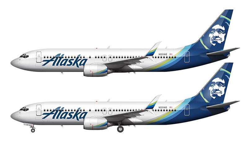 Alaska Airlines Boeing 737-890 Illustration