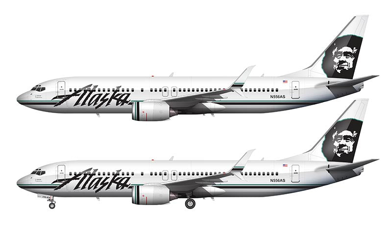 Alaska Airlines Boeing 737-890 Illustration (Icicles Livery)