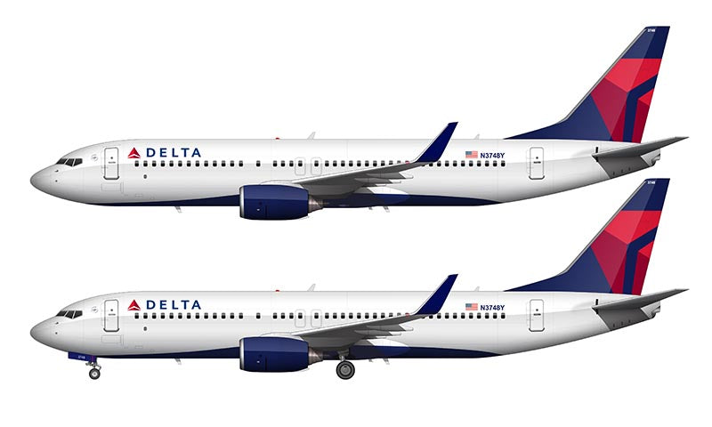 Delta Air Lines Boeing 737-832 Illustration