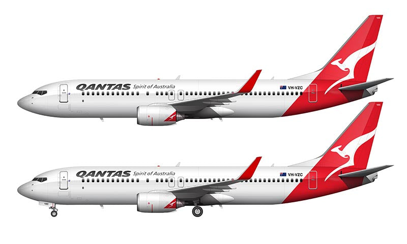 Qantas Boeing 737-823 Illustration (New Roo Livery)