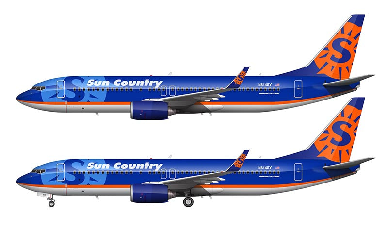 Sun Country Airlines Boeing 737-8BK Illustration