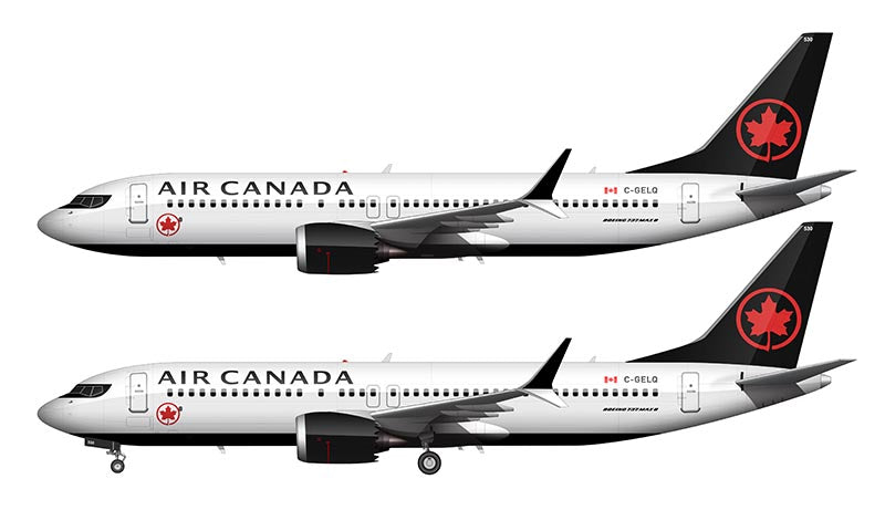 Air Canada Boeing 737 MAX 8 Illustration