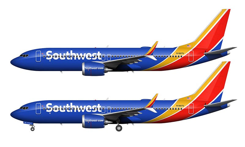 Southwest Airlines Boeing 737 MAX 8 Illustration