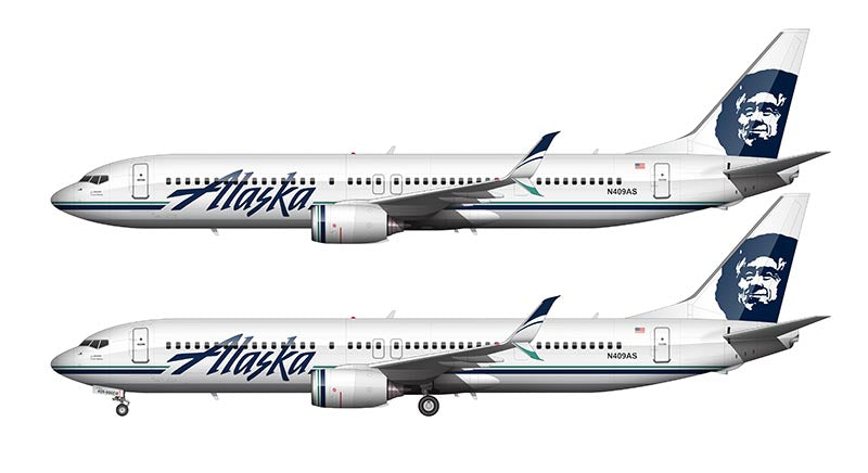 Alaska Airlines Boeing 737-990/ER Illustration (2015 Updated Icicles Livery)