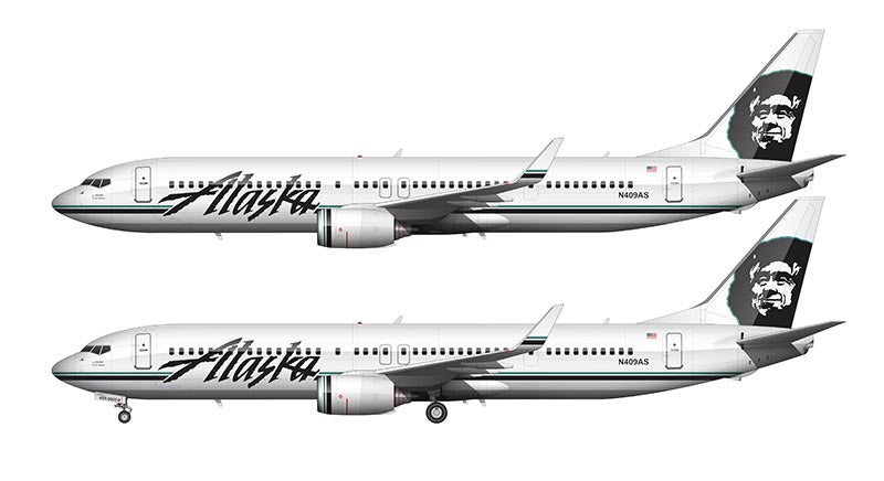 Alaska Airlines Boeing 737-990/ER With Blended Winglets Illustration (Icicles Livery)