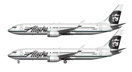 Alaska Airlines Boeing 737-990/ER With Split Scimitar Winglets Illustration (Icicles Livery)