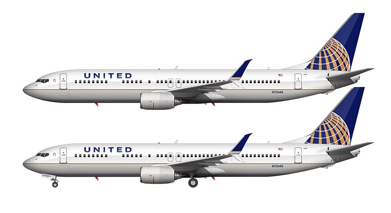 United Airlines Boeing 737-924/ER Illustration (Continental Globe Livery)