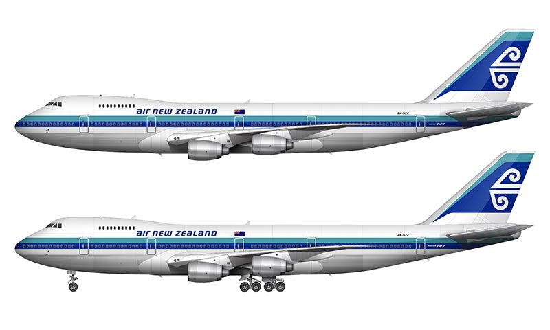 Air New Zealand Boeing 747-219B Illustration