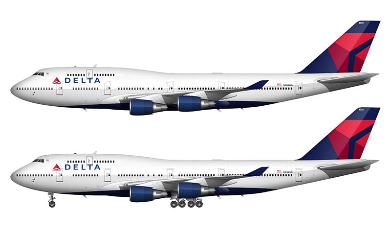 Delta Air Lines Boeing 747-451 Illustration