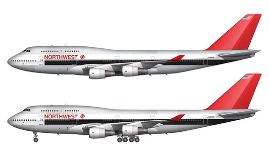 Northwest Airlines Boeing 747-422 Illustration (Debut Livery)