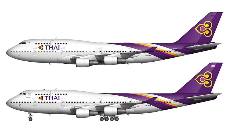 Thai Airways Boeing 747-400 Illustration