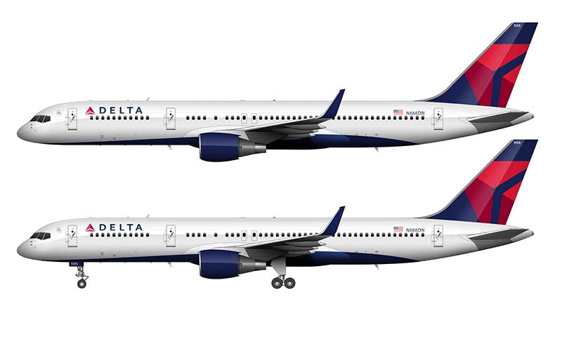 Delta Air Lines Boeing 757-232 Illustration (Onward And Upward Livery)