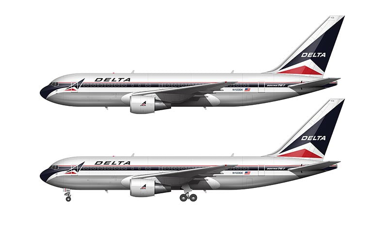 Delta Air Lines Boeing 767-232 Illustration