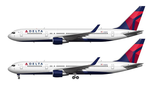 Delta Air Lines Boeing 767-300 With Winglets Illustration (Onward And Upward Livery)