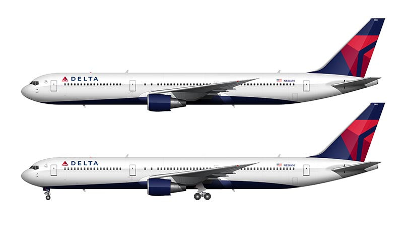Delta Air Lines Boeing 767-432/ER Illustration