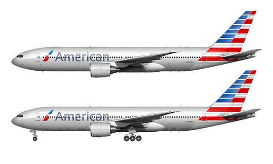 American Airlines Boeing 777-200 Illustration