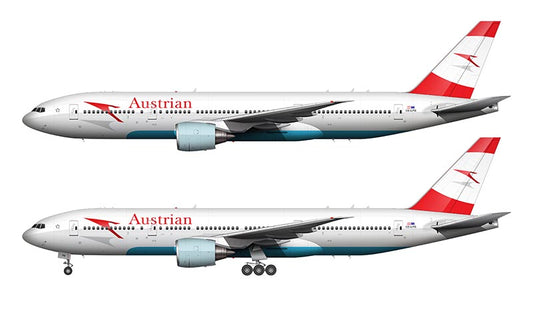 Austrian Airlines Boeing 777-200 Illustration