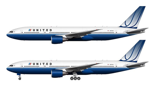 United Airlines Boeing 777-224/ER Illustration (Blue Tulip Livery)