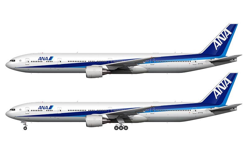 ANA (All Nippon Airways) Boeing 777-381/ER Illustration