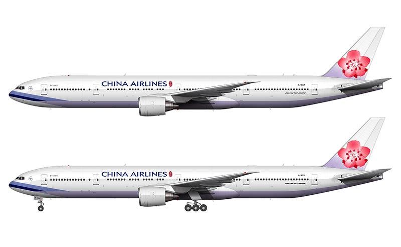China Airlines Boeing 777-309/ER Illustration